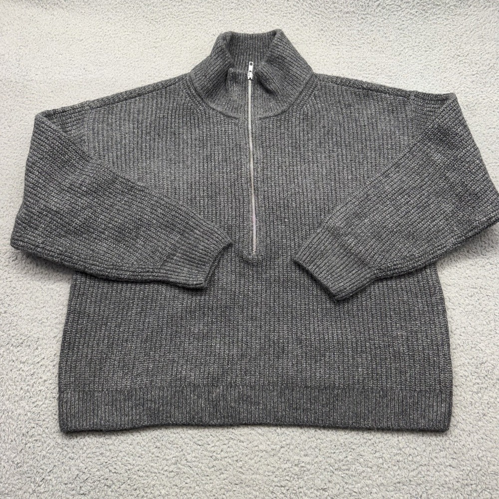 NWT Vince Camuto CV3452241 Womens XXL 1/2 Zip Gray Pullover Ribbed Knit Sweater